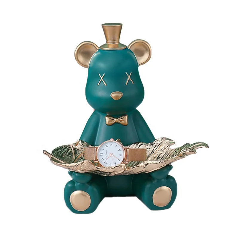 Полимерные украшения для гостиной, подарки, поделки, кукла Улица Сезам, игрушечный медведь, статуя Кау, поднос из смолы для хранения, домашний декор