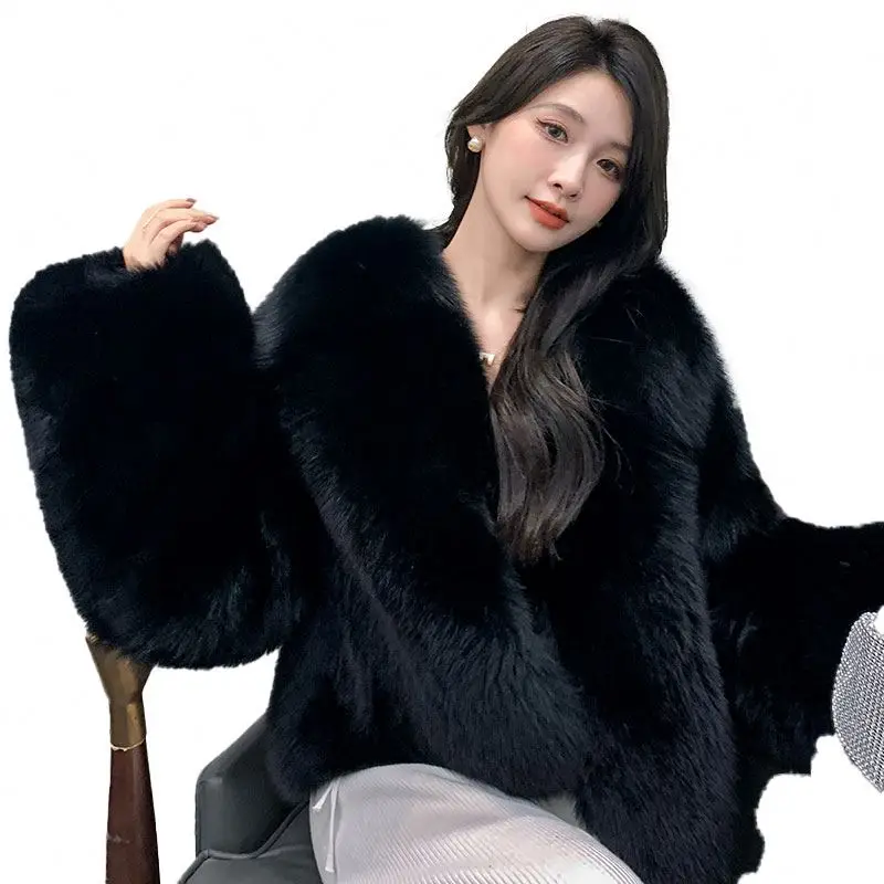 Customized Wholesale Product Elegant Fur Women Winter Warm 100% Real Fox Fur Coat Outwear Genuine Warmth White Fox Fur Coat