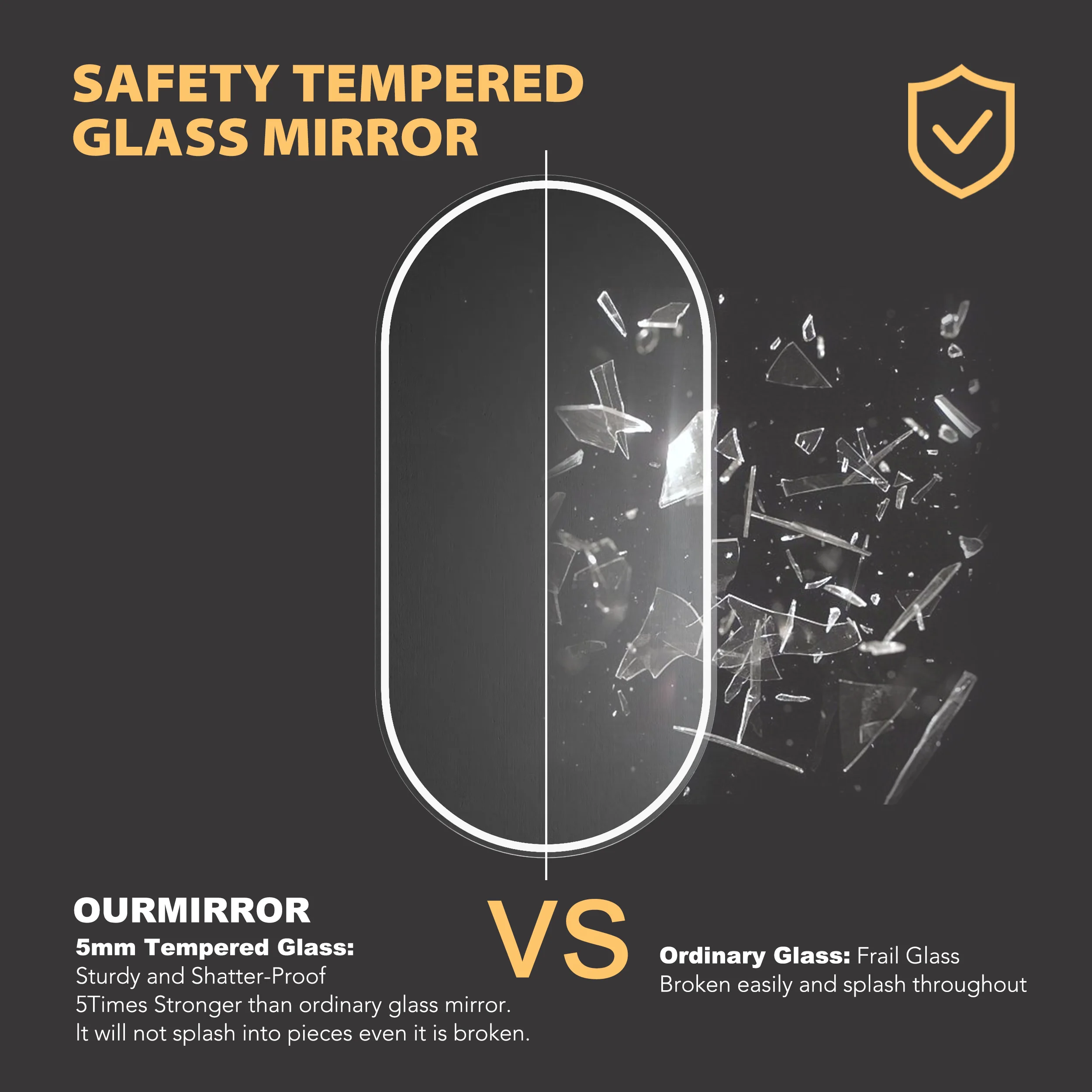 Oval shape anti fog smart wholesale vanity frameless wall manufacturers led light hotel mirror bathroom oval