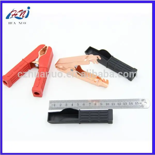 Factory Direct Selling 105mm 100a Custom Alligator Clips Red Fully Insulated Pvc Iron Contact Battery Clip Alligator