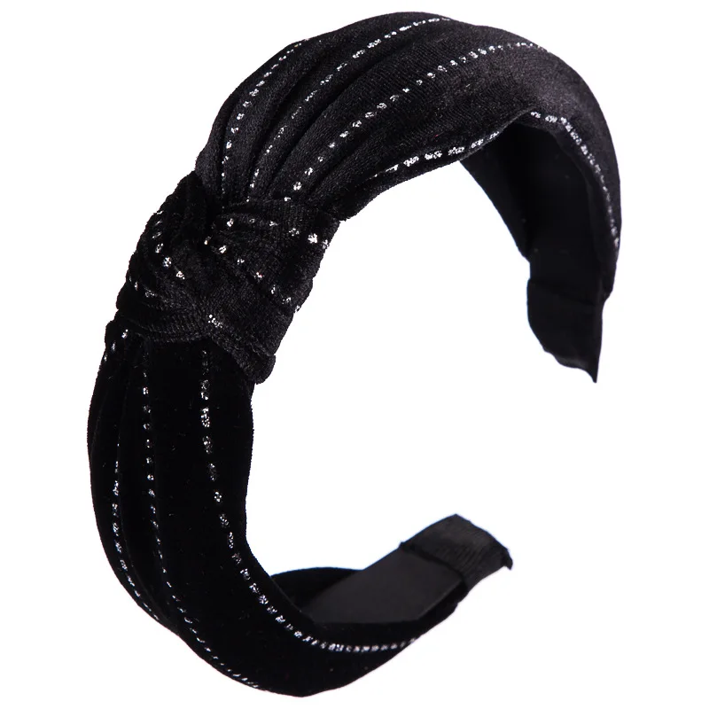 New Crystal Velvet fabric Handmade Knotted Shining Ladies Headband Hair