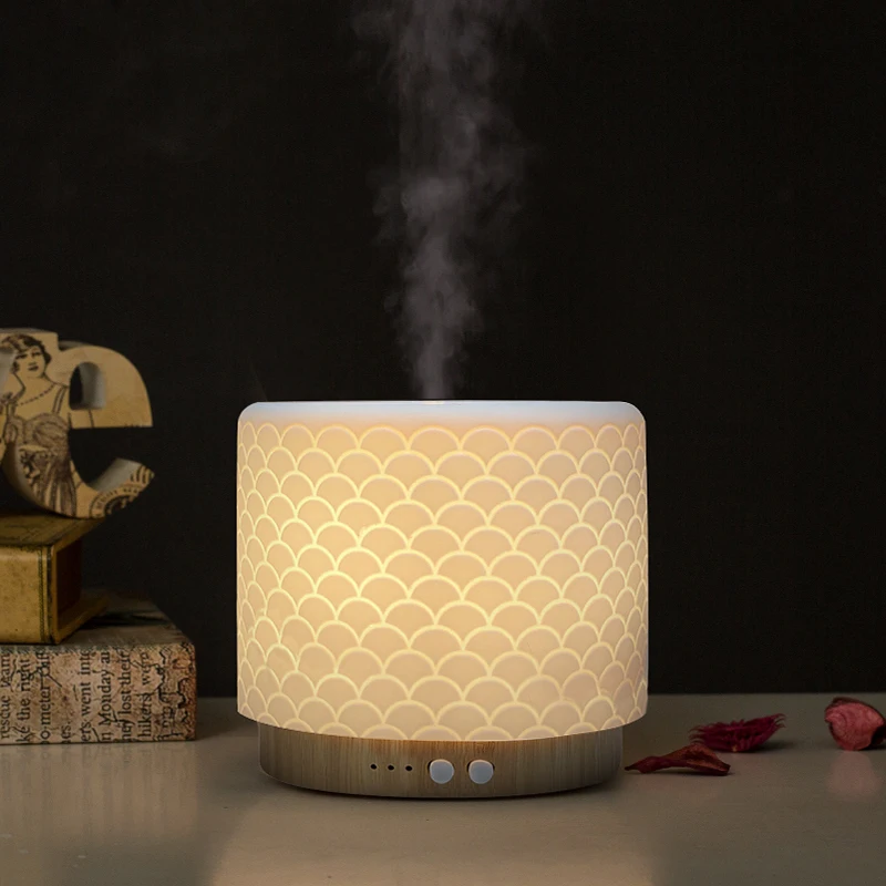 Ceramic solid Wood Modern Air Humidifier aromatherapy difuser Essential Oil Aroma Diffuser