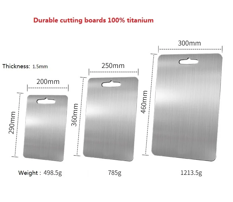 Pure titanium thickened cutting board kitchen antibacterial chopping board metal cutting boards 100% titanium Tabla de cort