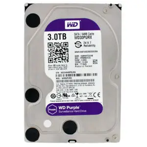 West Digital WD30PURX 3TB 7200RPM 3.5' SATA Hard Drive