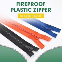 UL Certificate Fire resistant plastic zipper Aramid flame retardant vislon zipper open end FR Fireproof fire suit zipper