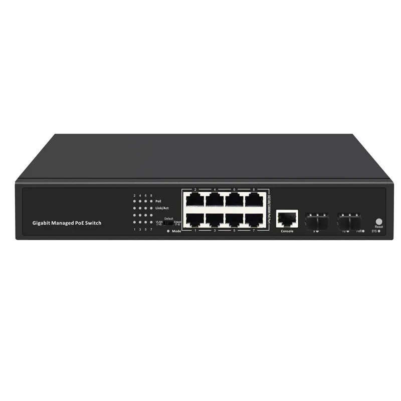 Sunsoont 8 Port Gigabit SNMP IGMP L2 POE Watchdog SFP Optical Fiber Management managed POE Switch