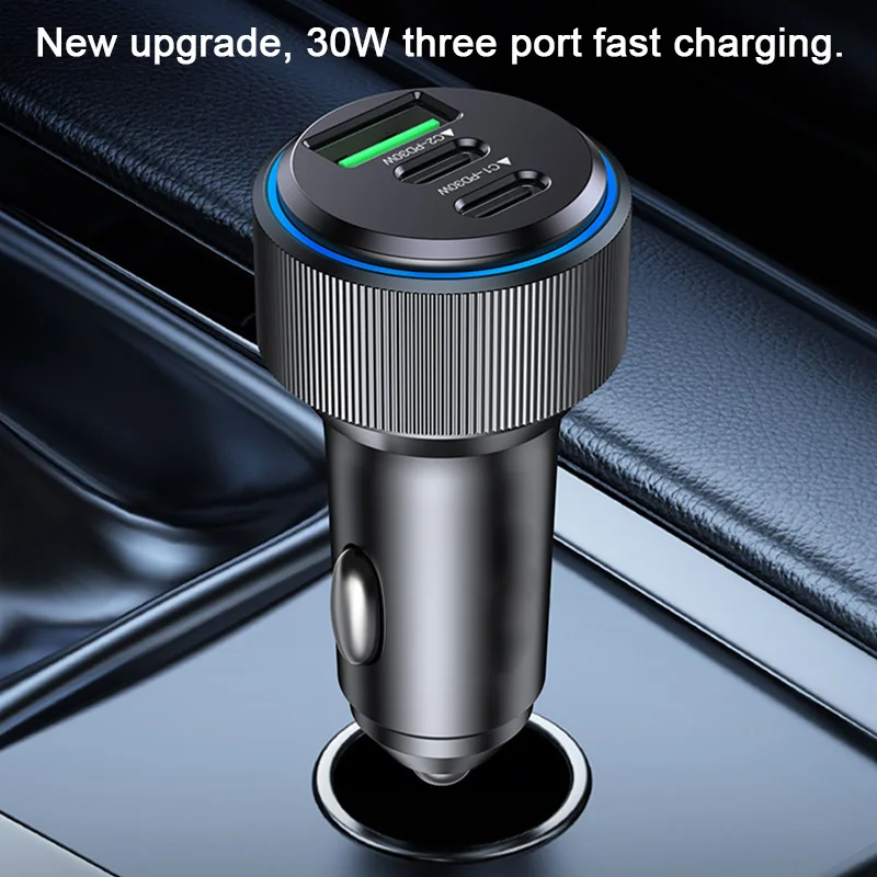 Автомобильное зарядное устройство USB3.0 для быстрой зарядки аксессуар автомобиля из алюминиевого сплава type-c 30 Вт.