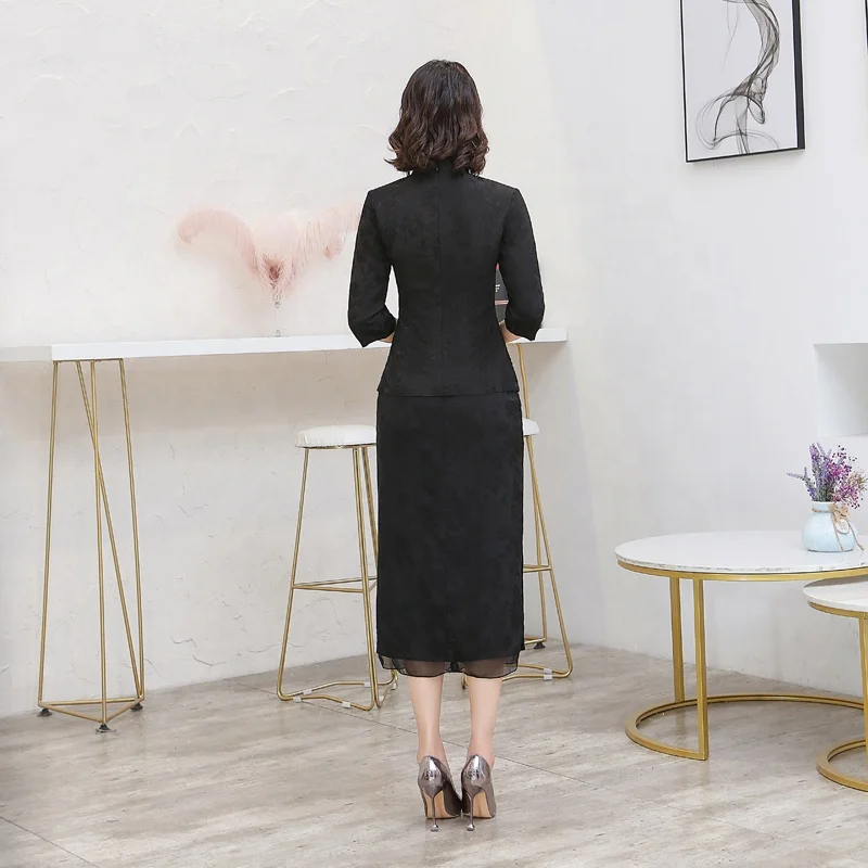 
Chinese Traditional Tang Cheongsam bride two piece set Red Qipao wedding party Dress For Women 