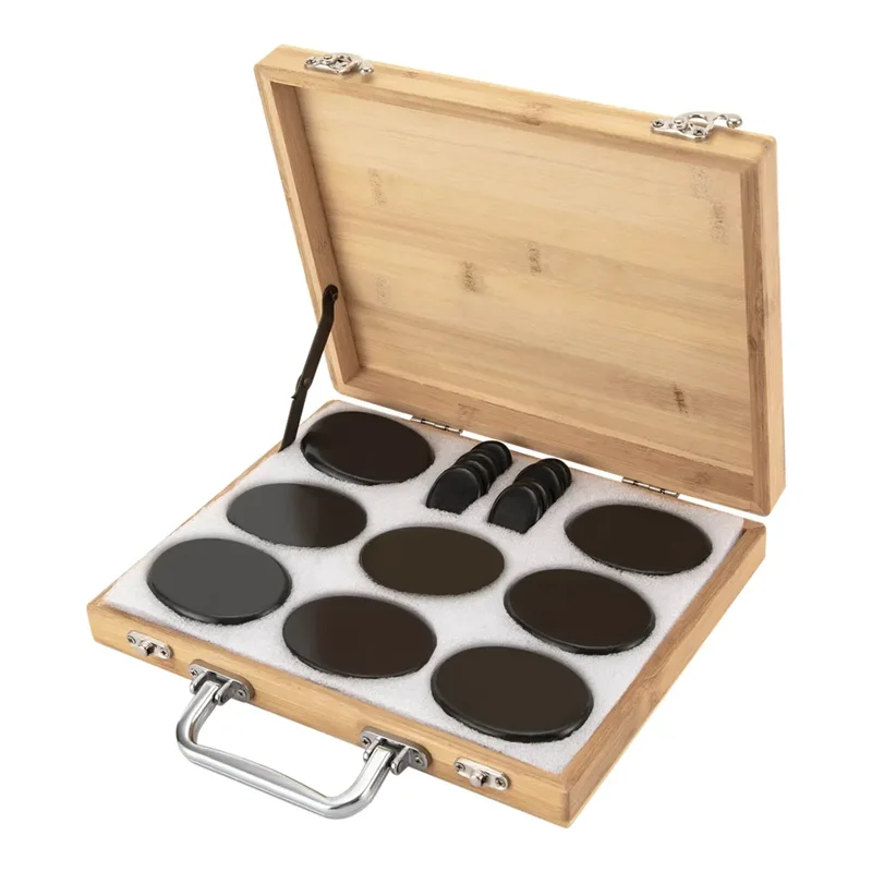 2024 Massage Stones For Body Hot Stone Massage Set With Heater 16 Pcs Health Energy Spa Lava Basalt Round Massage Tool Stones