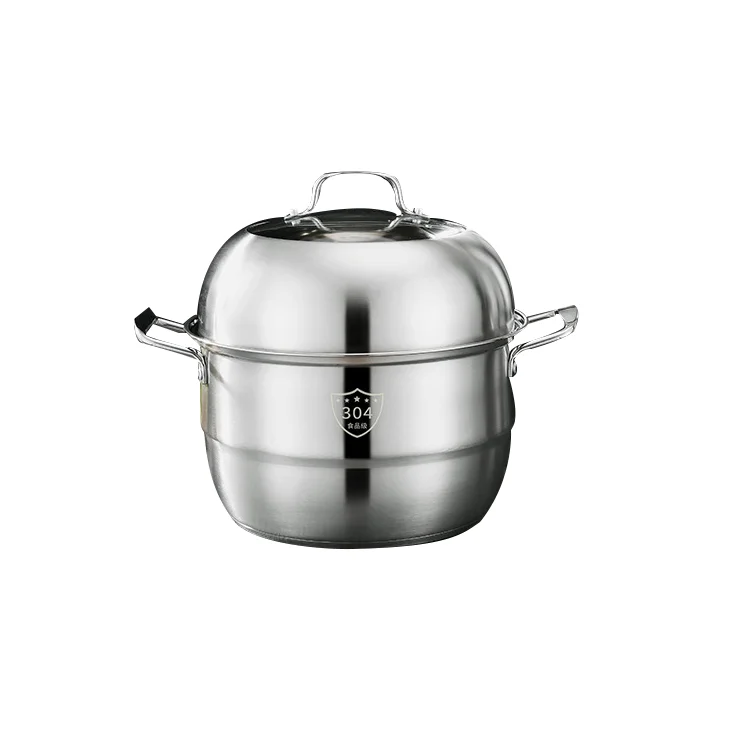 
Three-layer Thick Steamer 304 Stainless Steel Double-layer Steamer Large Household For Soup & Stock Pots 