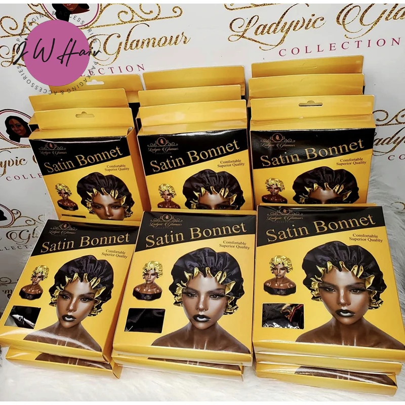 Custom Luxury Gift Box For Hair Products Bonnet Box For Hair Wig Tie Bonnets