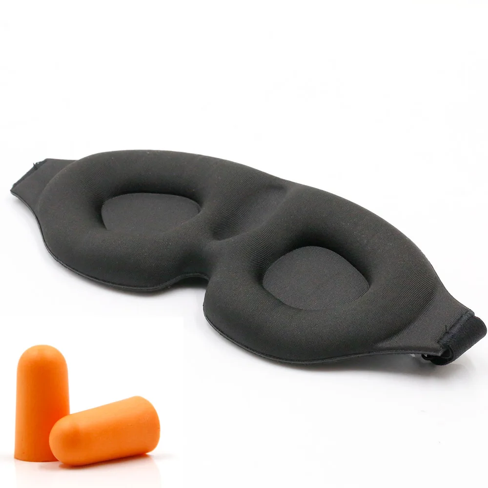 3D Eye mask Sleep Blindfold with Poly Bag  and foam earplug