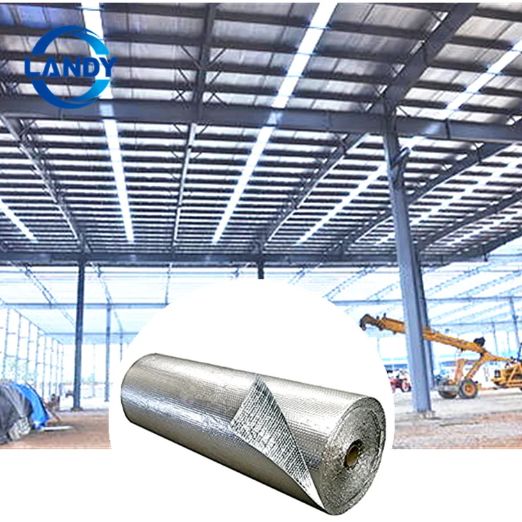 Metallic foil film air bubble material foil insulation wrap with one side white film insulated bubble box liner