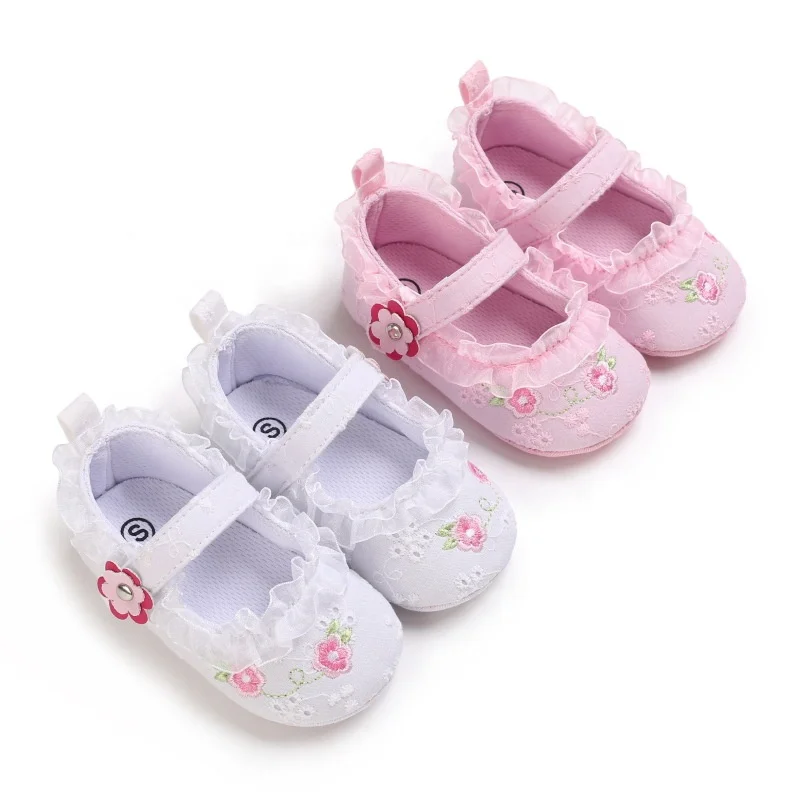 Infant Princess Ribbon Newborn Flower Toddler Baby Girl Mary Janes Shoes