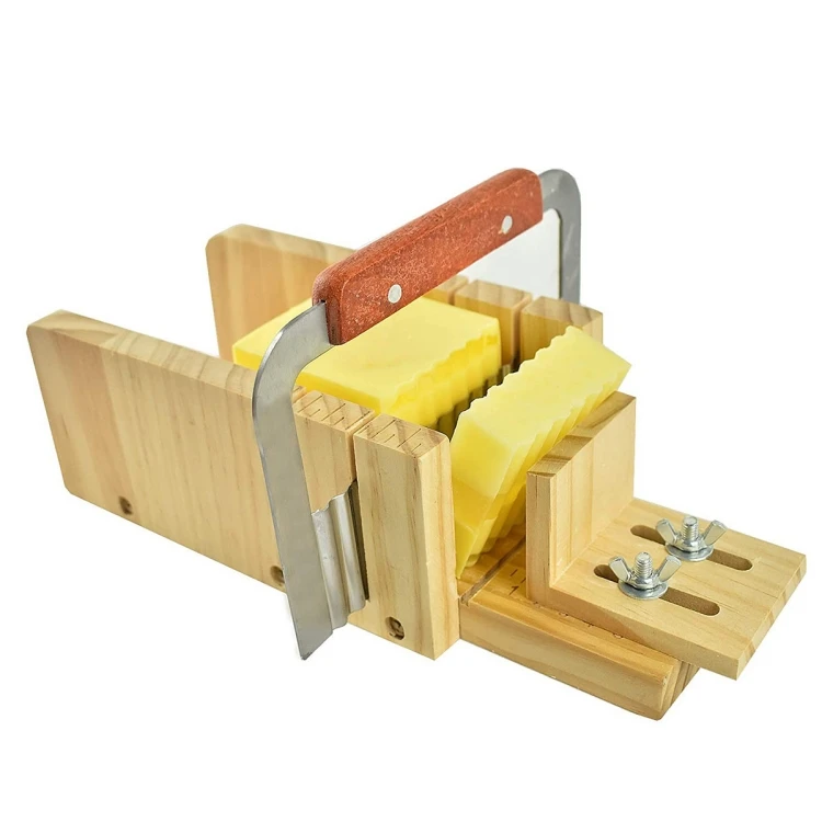 Geling hot sell wood manual soap cutter custom rectangular mould family diy soap making kit