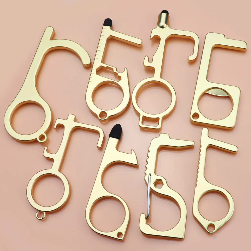 
Hands Free Contactless Touchless Clean Key Ring No Touch Door Opener Keychain Hook Tool 
