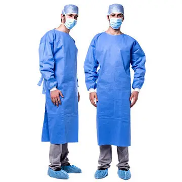 Экологичный Синий Одноразовый медицинский изоляционный халат большой поставщик нетканого материала 100%