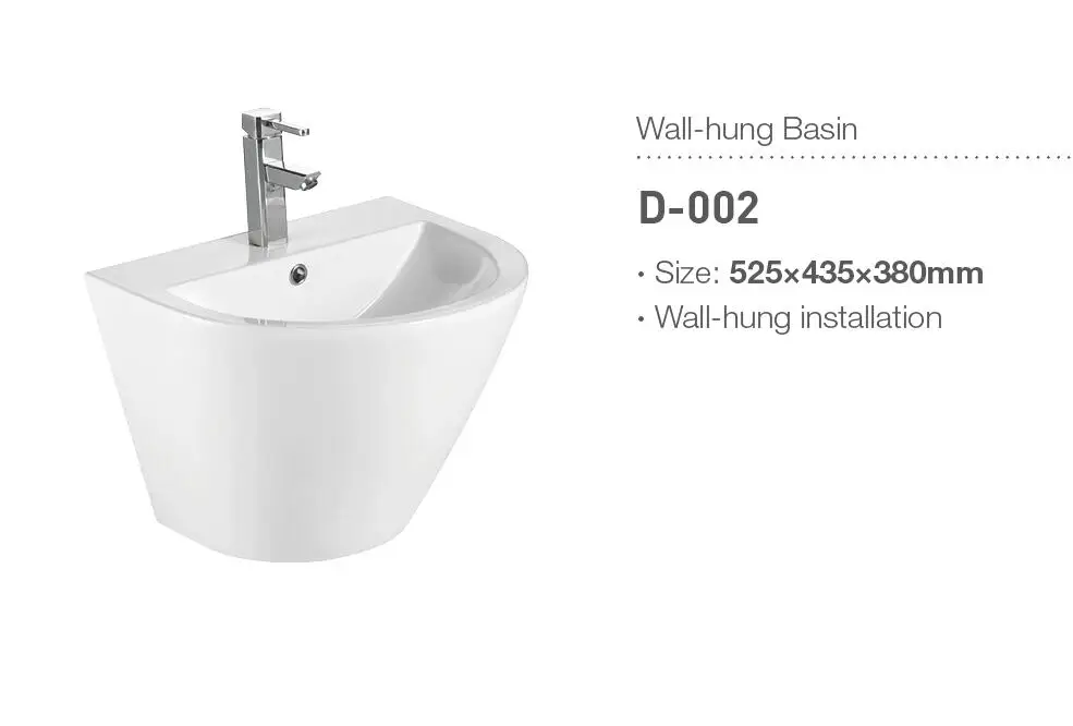 2022 Factory Hot Sales Ceramic Wall hung Luxury Ceramic Bathroom Wash Basin