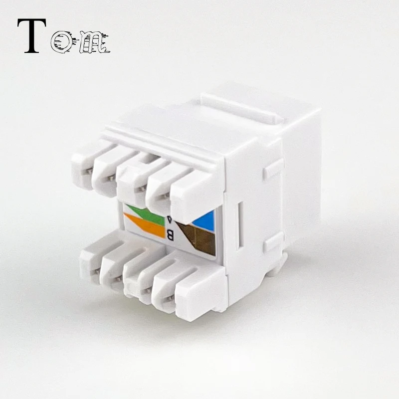 TOM-KJ-45 CAT5E/CAT6/CAT6A UTP Keystone Jack Punch down type, 180 degree UTP RJ45 Keystone Jack For Patch Panel and faceplate