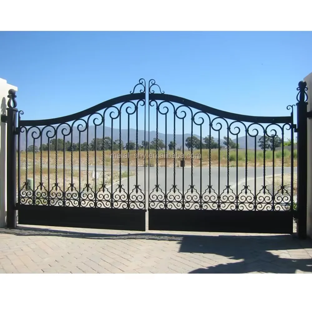 Main Garden Gates  Wrought Iron Driveway Gate Villa Door Swing Door Courtyard Community Double Open Metal Security Door