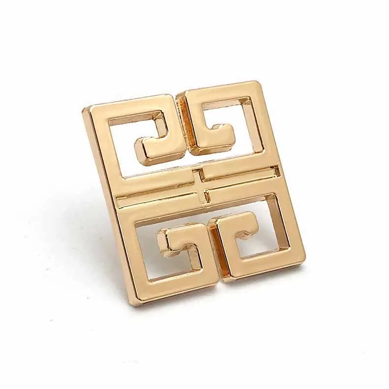 Elegant Design Custom Square Zinc Alloy Gold Bag Twist Turn Lock Bag Accessories Hardware