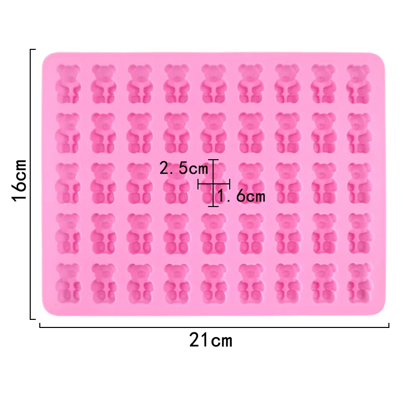 45 hole gummy bear shape silicon chocolate silicone ice cube tray cookie candy resin polycarbonate moulds for chocolate mold