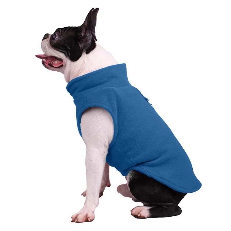 Fleece Vest Dog Sweater Warm Pullover Fleece Dog Jacket with Leash Attachment
