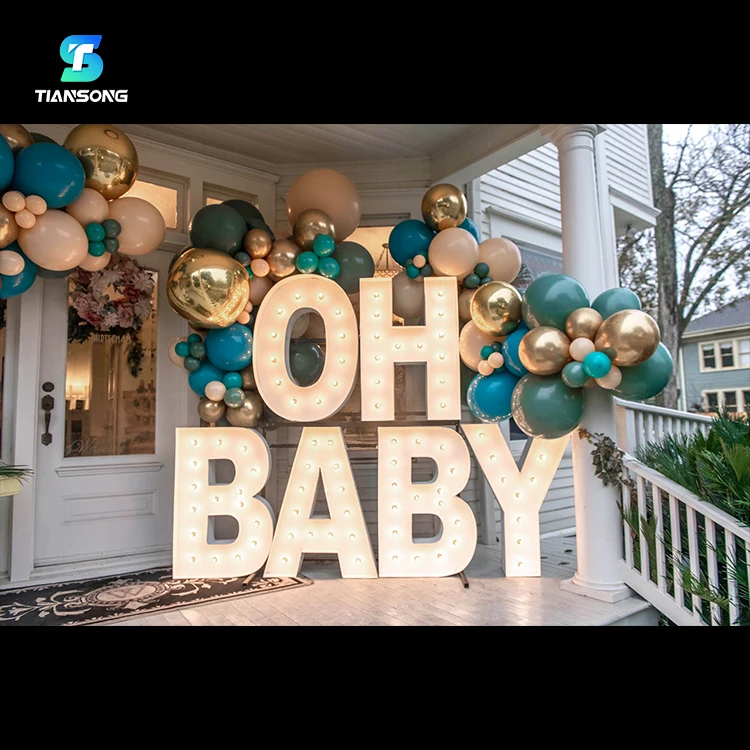 Manufacturer Custom Marquee Letters Giant OH BABY Light Up Marquee Led Number Sign For Event Decor Drop Shipping