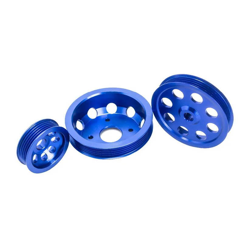 AUSO Racing Performance Aluminum Blue Crankshaft Crank Pulley For Nissan SILVIA S14 S15 SR20