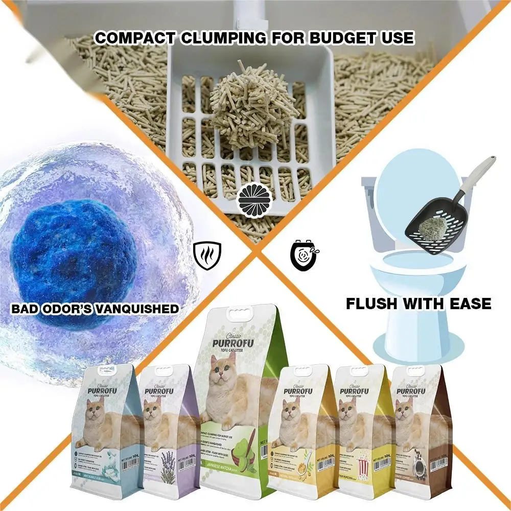 Factory Price High Quality Strip Shape Flushable Tofu Cat Litter Eco-Friendly High Water Absorption