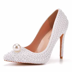 Foreign trade large size women  pearl wedding shoes bridal shoes dinner women shoes