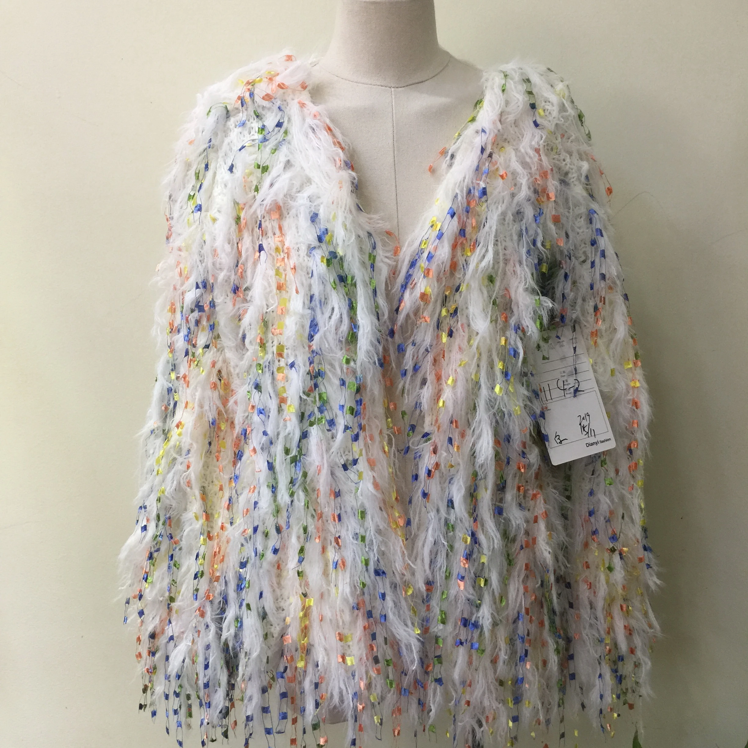 macrame top knit jacket cardigan with fringe multicolored crochet