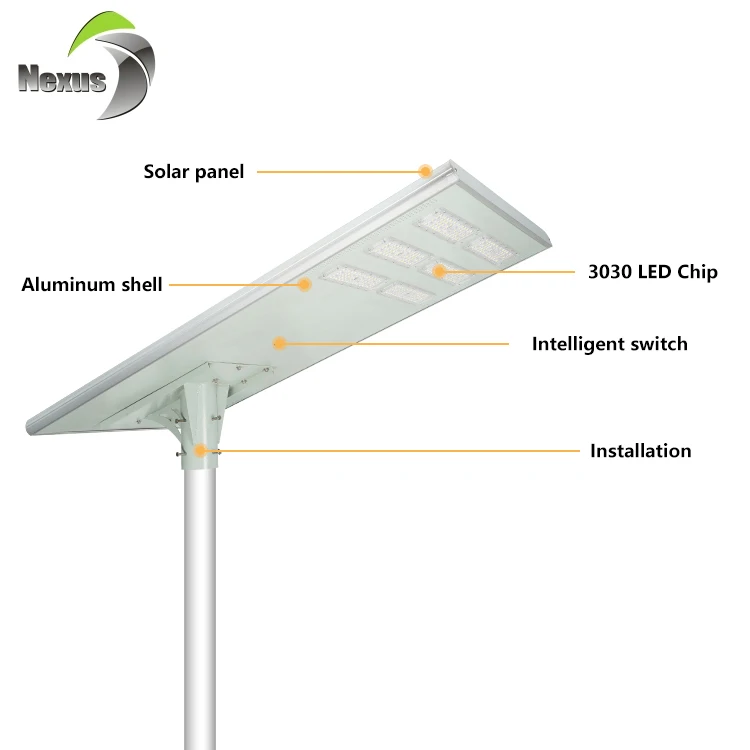 Newly Designed Monocrystalline Silicon Solar Street Lamp 300w Aluminum Waterproof Street Led Solar Light