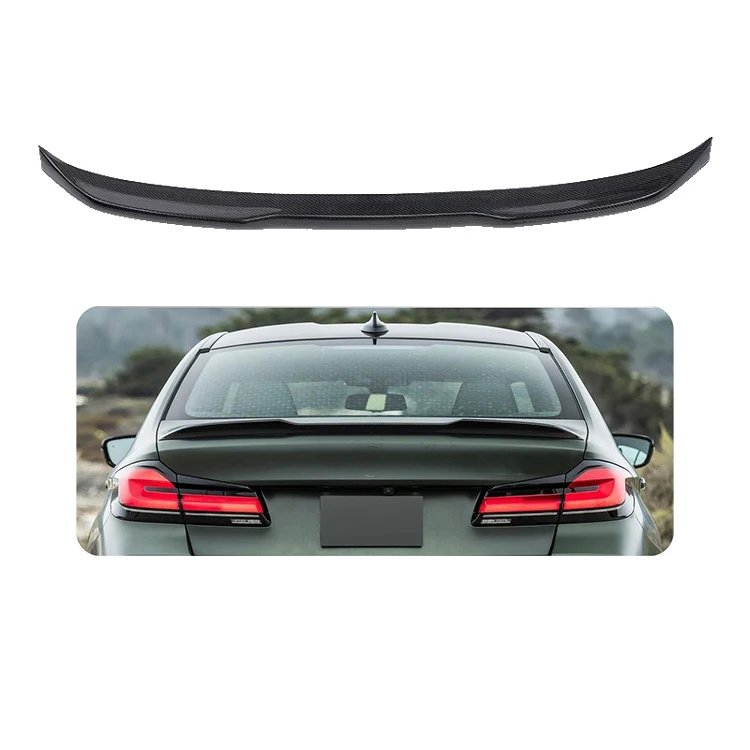 Factory Cs style trunk spoiler wing for 2017-2023 bmw g30 g38 530i 540i f90  M4  M5 PSM  Bright Black