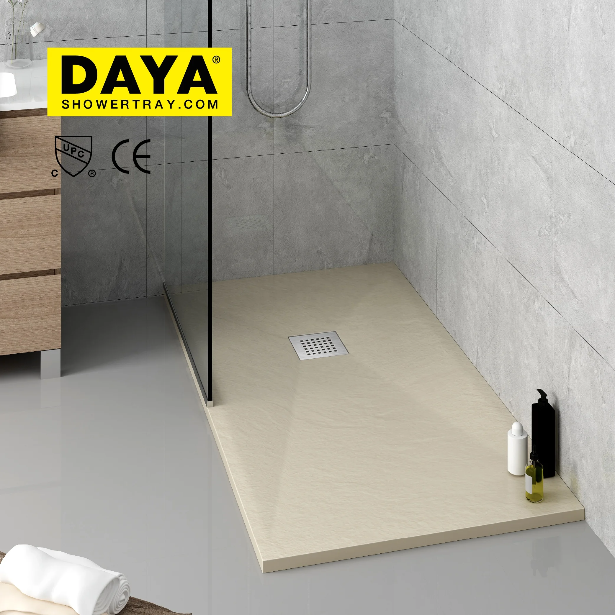Marble Artificial Solid Surface Stone Resin Shower