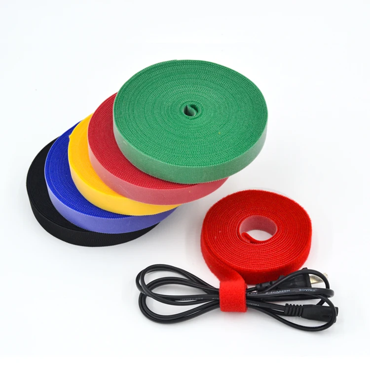 Factory Double sided back to back hook and loop fabric tape roll with high quality custom logo