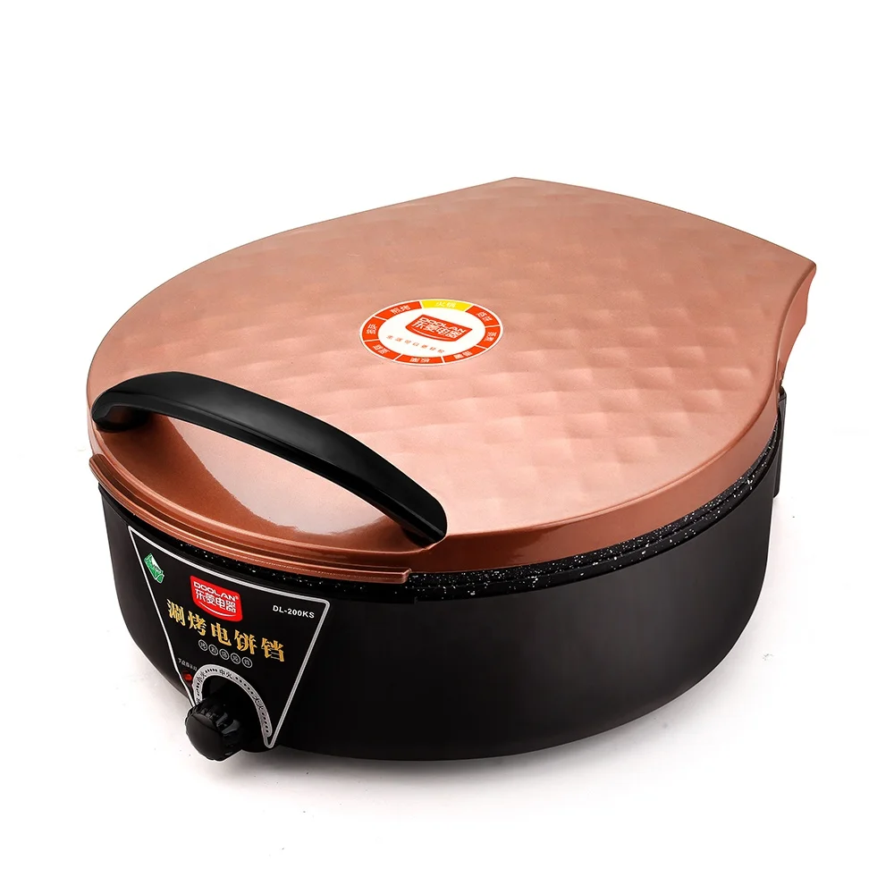 Глубокая электрическая сковорода, электрическая сковорода, кухонная универсальная двухсторонняя алюминиевая круглая сковорода для пиццы, кухонная посуда нового дизайна, диаметр 34 см