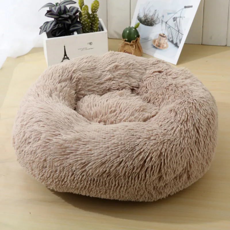 Wholesale Upgraded Soft Luxury Round Designer Plush Dog Cat Pet Beds  Washable Pet Cat Dog Bed