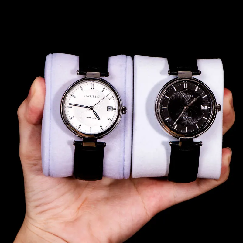 Japan Automatic Movement Genuine Leather Strap Sapphire Glass Stainless Steel Case Business Men Wrist Watch