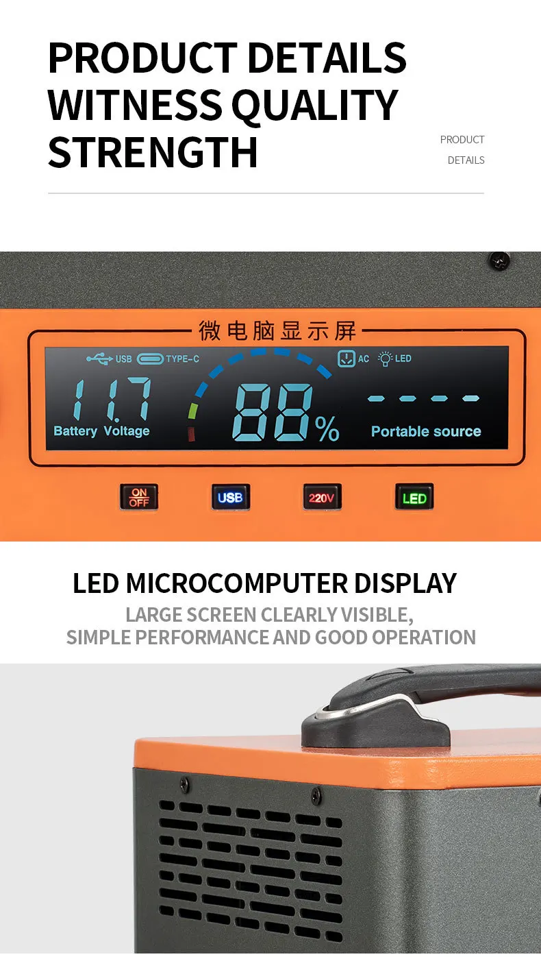 Long-lasting power Camping Portable Power Station Battery 1000W 1200Wh  with Solar PV Charging