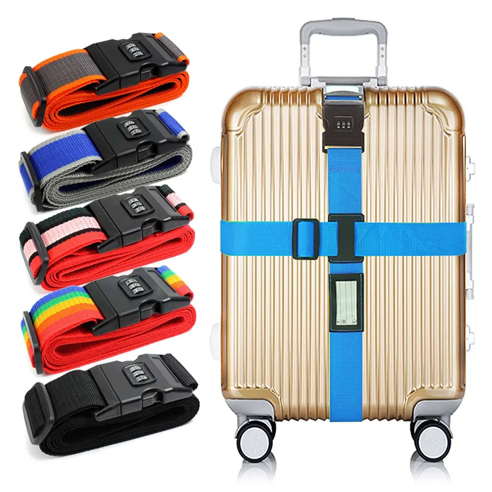 Travel Accessories Can Be Adjusted Luggage  Belt Suitcase Lock Buckle Strap Travel custom luggage strap