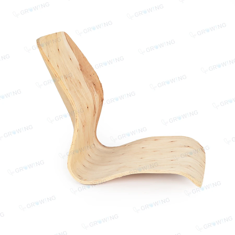 Natural Customized Chairs Bent wood Parts Curved Plywood ,Doule Layer Bending Wooden Chair Plywood 7600#