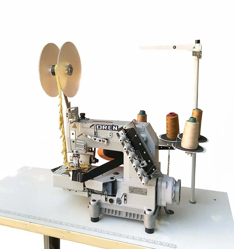 Double needle platform type crocheting longitudinal double stitch chain sewing machine RNV-008