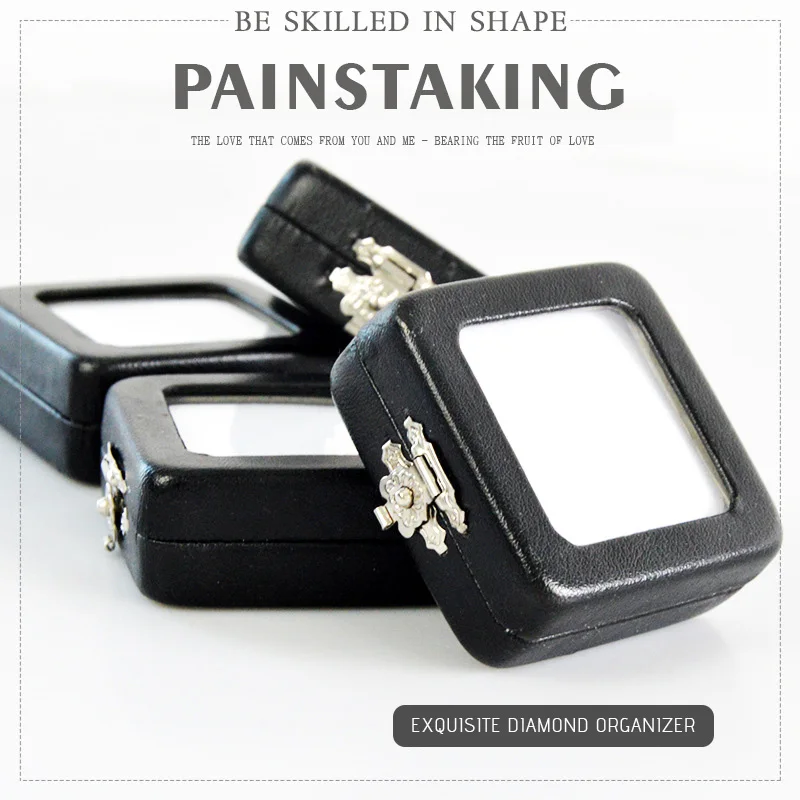 Jewelry Box Flip Top Gemstone Jewelry Packaging Box Diamond Display Case  loose diamond jewelry packaging