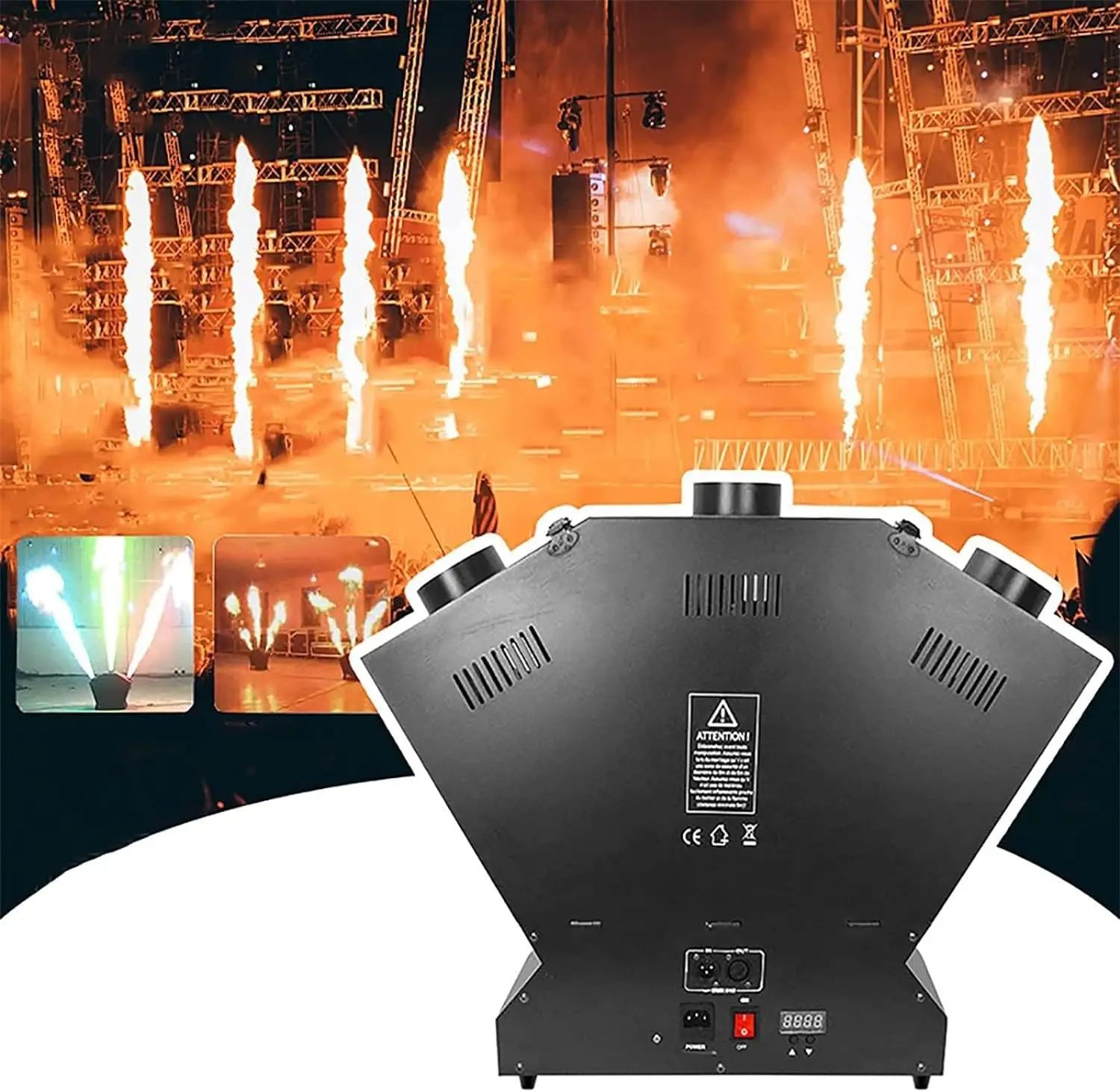 Top Quality 3 Head Real Fire Machine Real Fire Machine Flame 300W Projector Stage Effect Atmosphere Machine DMX Control