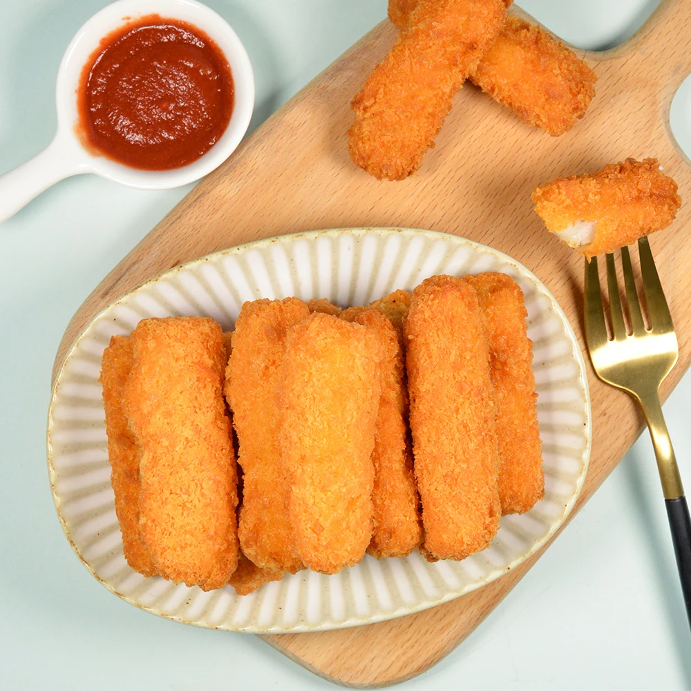Delicious Crispy and Tender Breaded fish stick frozen fish fingers prepared fish fillets food dishes  production line