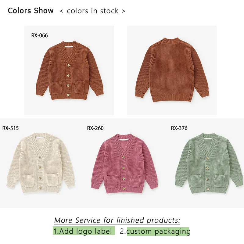 Knitwear Sweaters Baby Clothes Supplier Organic Baby Winter Warm Boys Girls Cardigan Sweaters