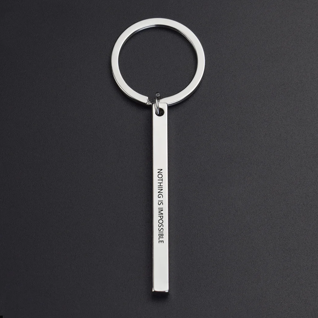 Bilble Verse Key Chains Engraved Words IT IS WELL WITH MY SOUL Vertical Bar Keychain Cuboid Stainless Steel Pendant Keyring