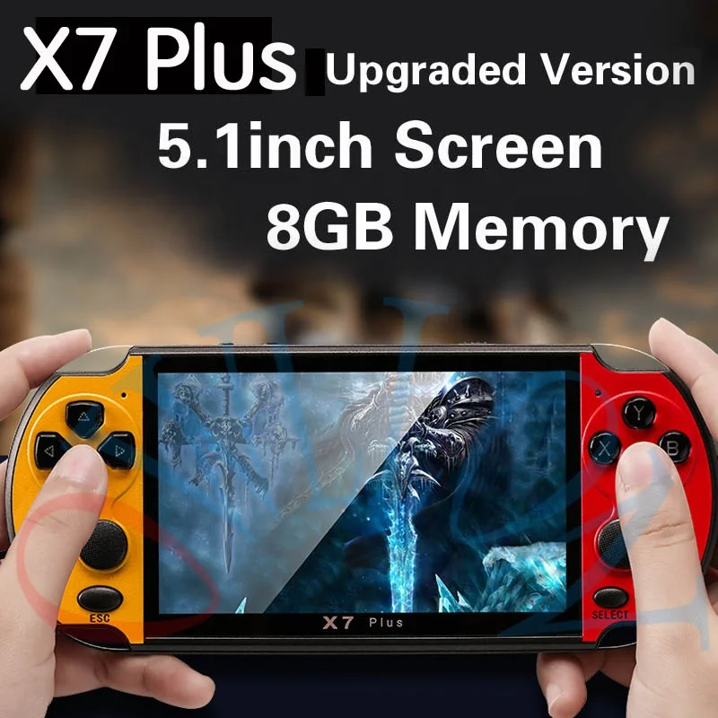 Portable Retro X7 Plus Game Console Handheld 5.1 Inch Screen 128 Bit Video Games Consoles 8GB for Camera And Video