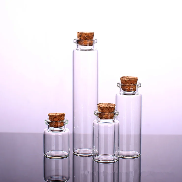 8ml 10ml 15ml cosmetic packaging pharmaceutical glass tube deluxe glass tube with cork lid fancy glass bottle for candy